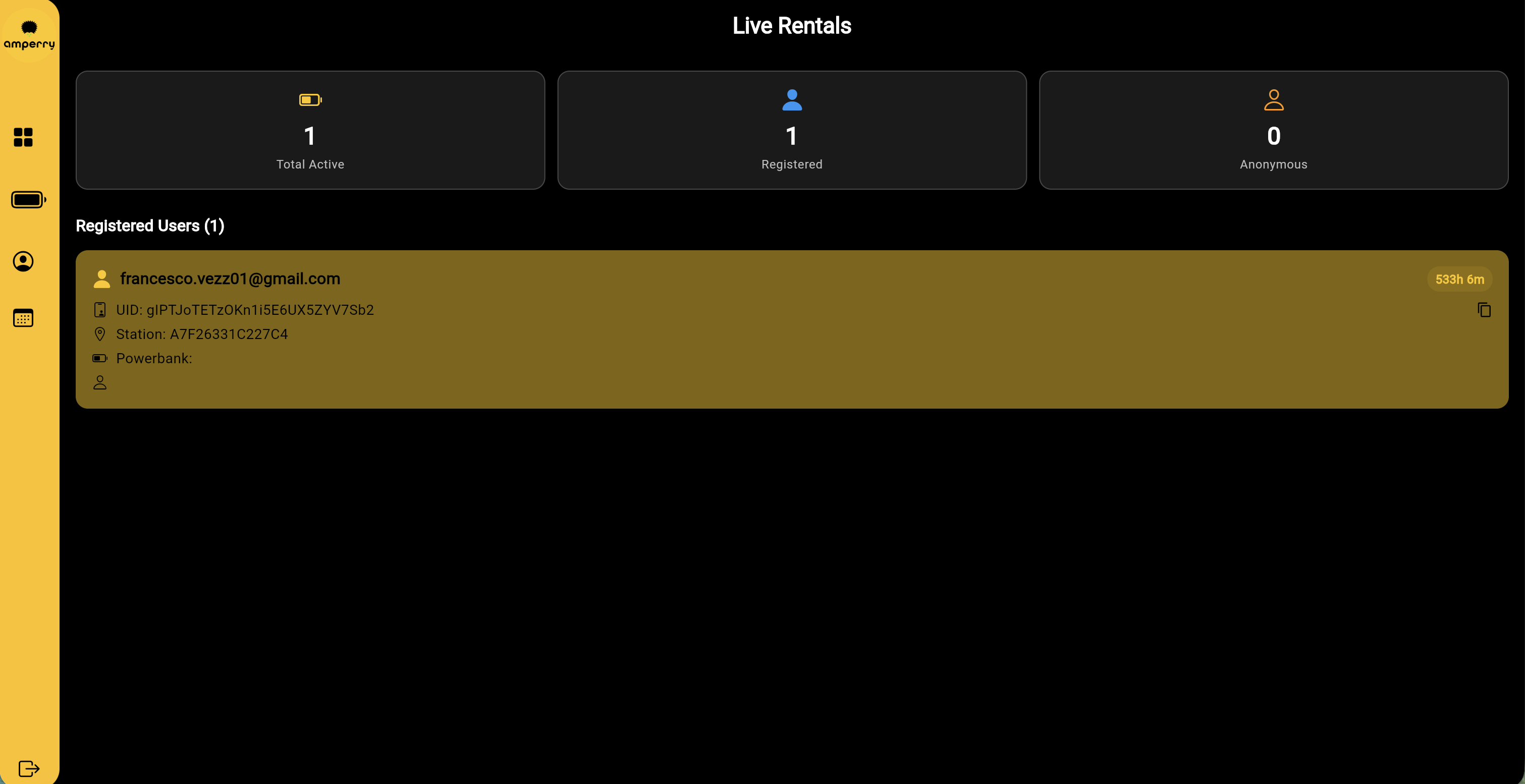 Live Rentals Page