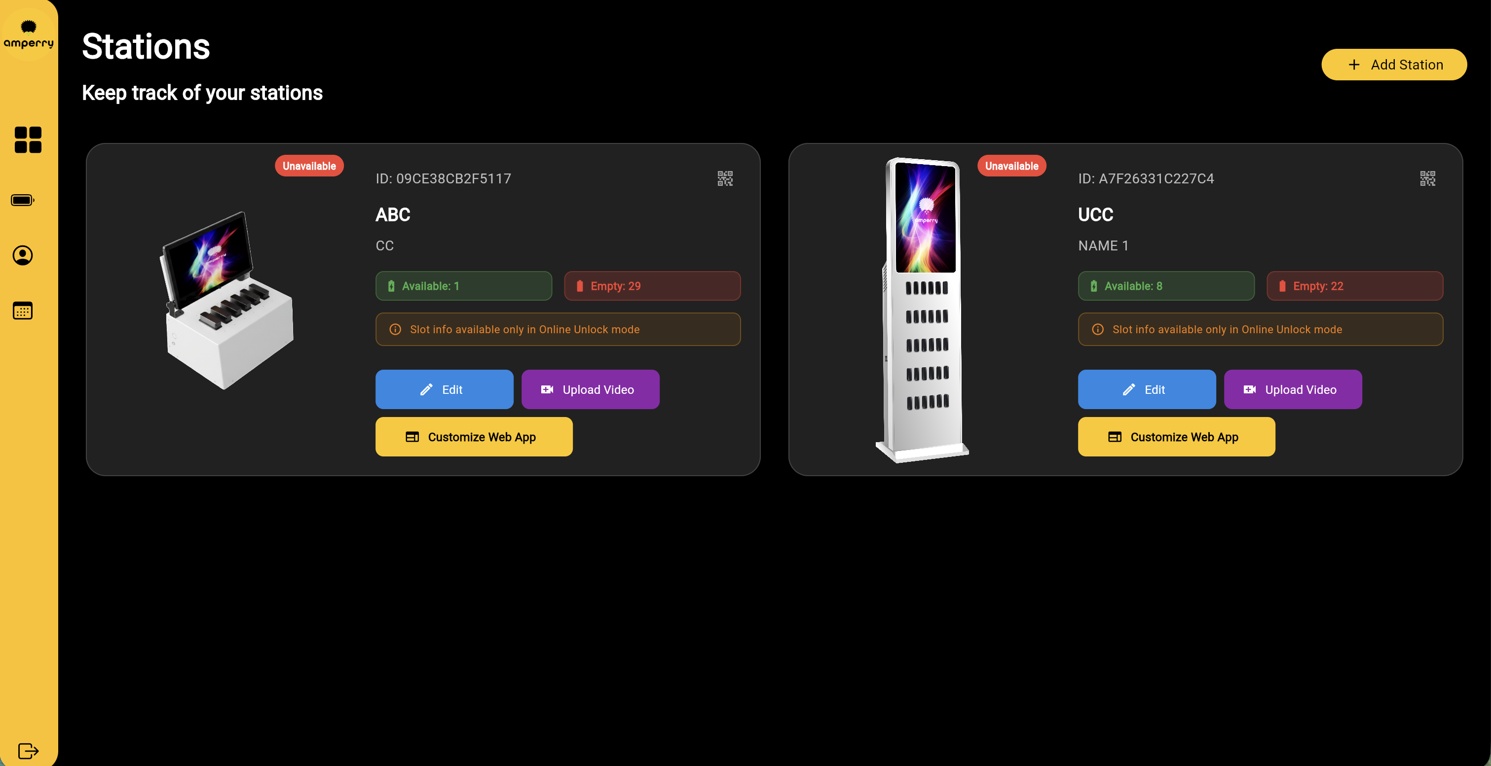 Stations Page